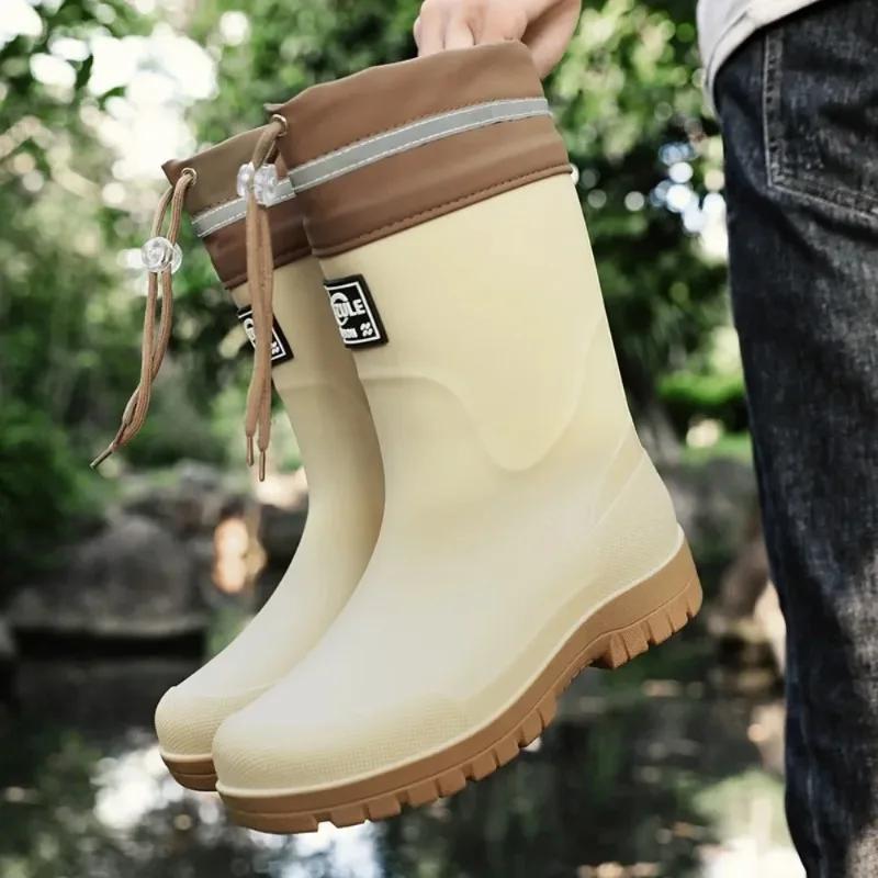 Bottes de pluie de pêche imperméables légères pour hommes, antidérapantes, résistantes à l'usure, en