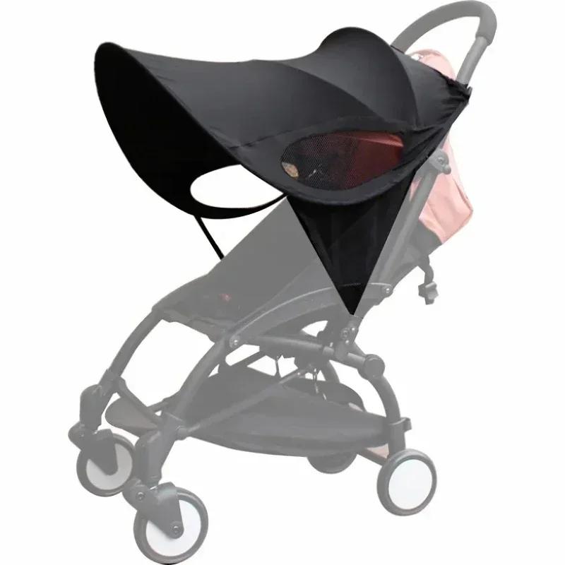 Pare-soleil pour poussette, auvent universel noir, couverture d'auvent pour bébé, parapluie coupe-ve