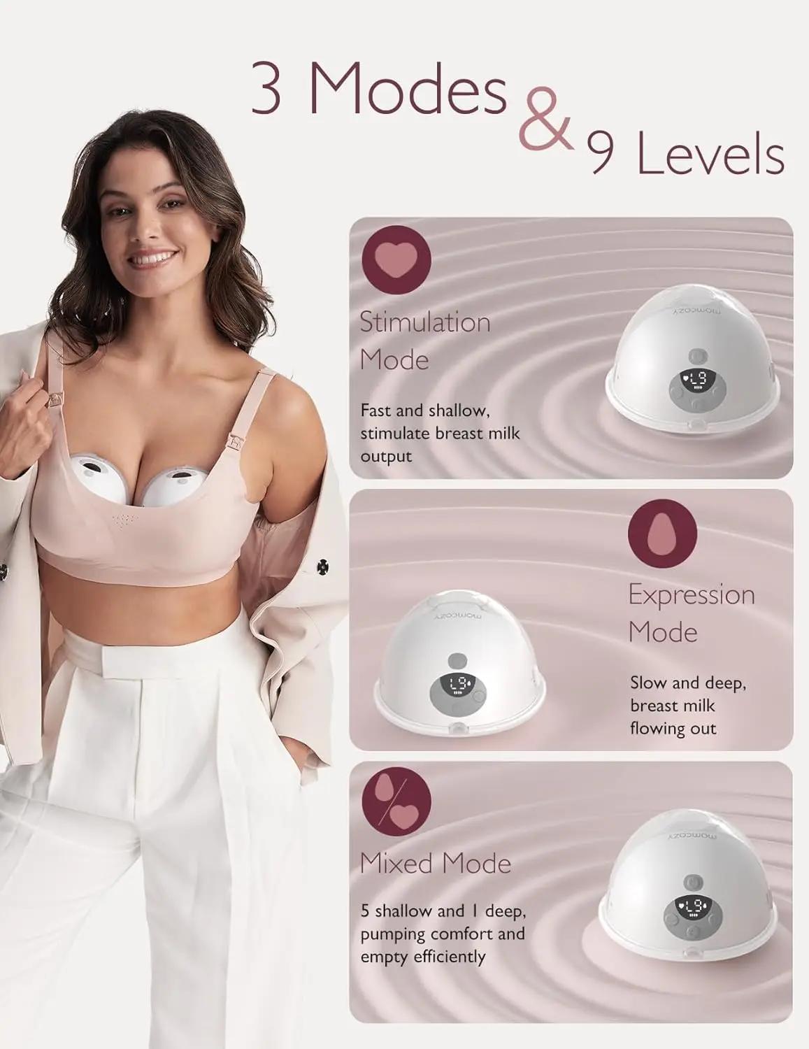 Momcozy-Tire-Lait Mains Libres M5, Tire-Lait Portable de Bouche de Bébé, Gluttage Double Scellé avec