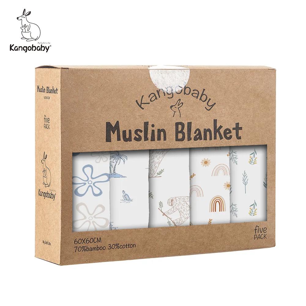 Kangobaby # Ma vie douce # Couverture multifonctionnelle en mousseline de coton et bambou, ensembl