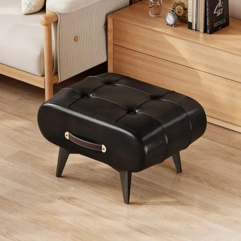 Petit tabouret haut de gamme de luxe léger, tabouret de canapé de table basse de salon, tabouret bas
