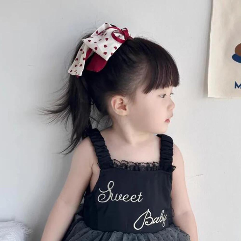 Pince à cheveux princesse à pois pour filles, épingle à cheveux douce, pince à cheveux pour enfants,