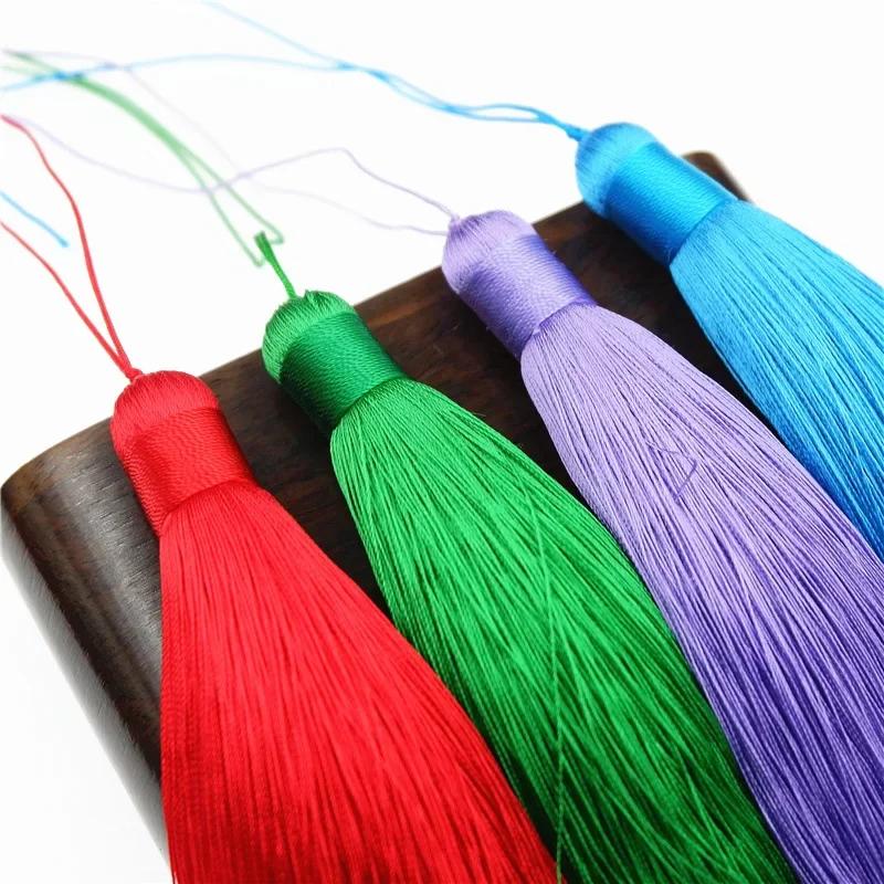 Pampilles en Polyester avec anneau de suspension, 2 pièces de 12CM, en soie, pour décoration de la m