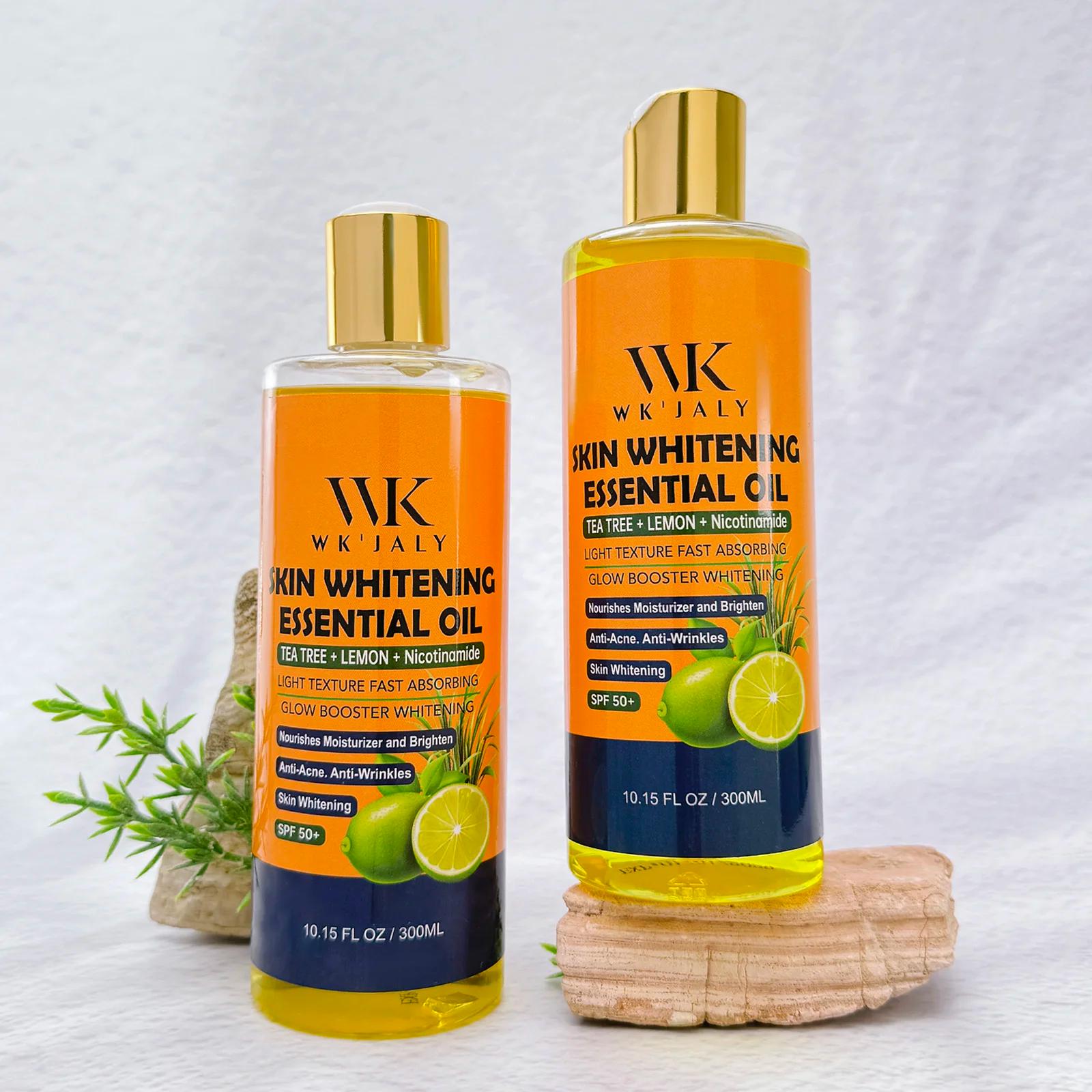 WK JALY Huile corporelle éclaircissante Niacinamide pour toute la peau, avec arbre à thé, citron, él