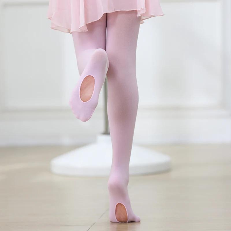Collants de Ballet princesse pour bébés filles, collants de danse à haute élasticité avec trou, bas