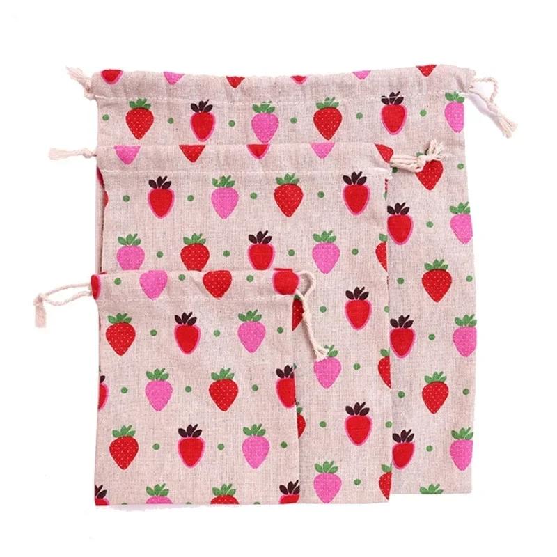 Sac de rangement de jouets et de collations pour animaux de compagnie, pochette en tissu de coton et