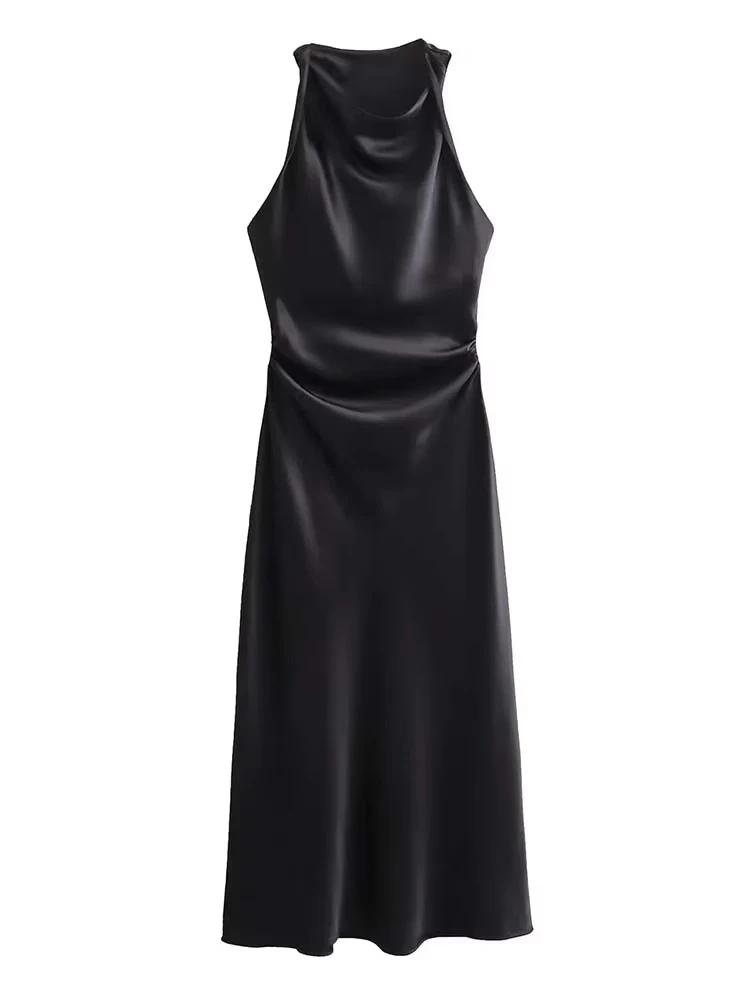 Robes longues en satin pour femmes 2026 – Robe midi d'été sexy pour femme, robe de soirée élégante s