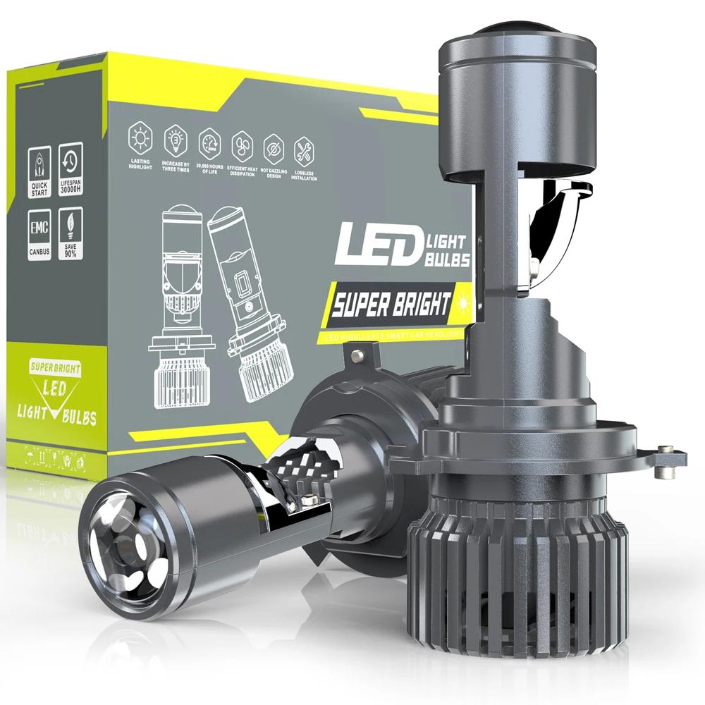 100W H4 LED projecteur Mini voiture phares ampoules bi-led Mini lentille projecteur lentilles H4 pha