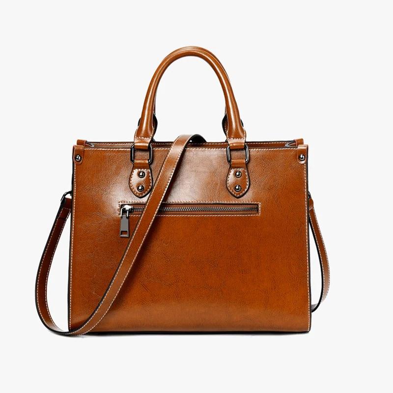 Femmes sac à main bandoulière sac fourre-tout en cuir véritable Shopping mode bureau femme véritable