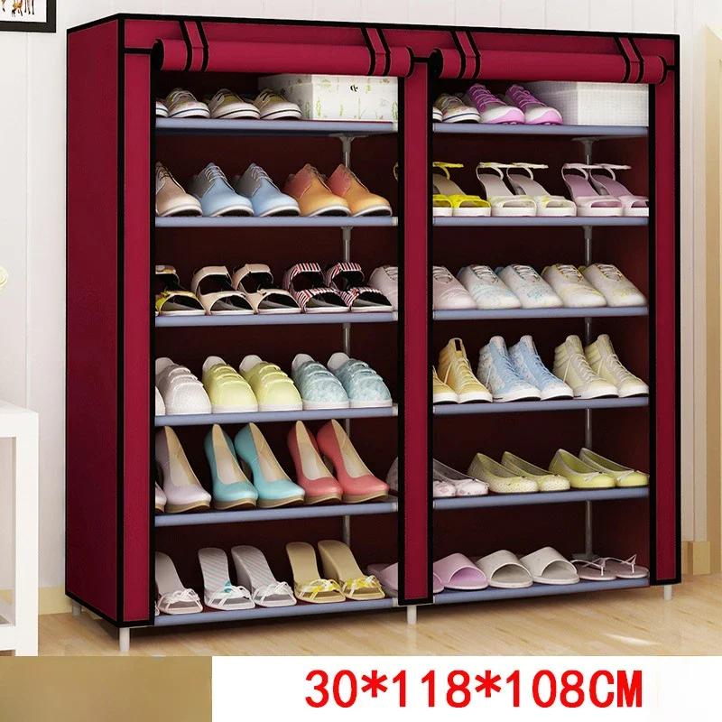 Armoire à chaussures Portable en tissu Non tissé, support étagère à chaussures élégante avec couverc