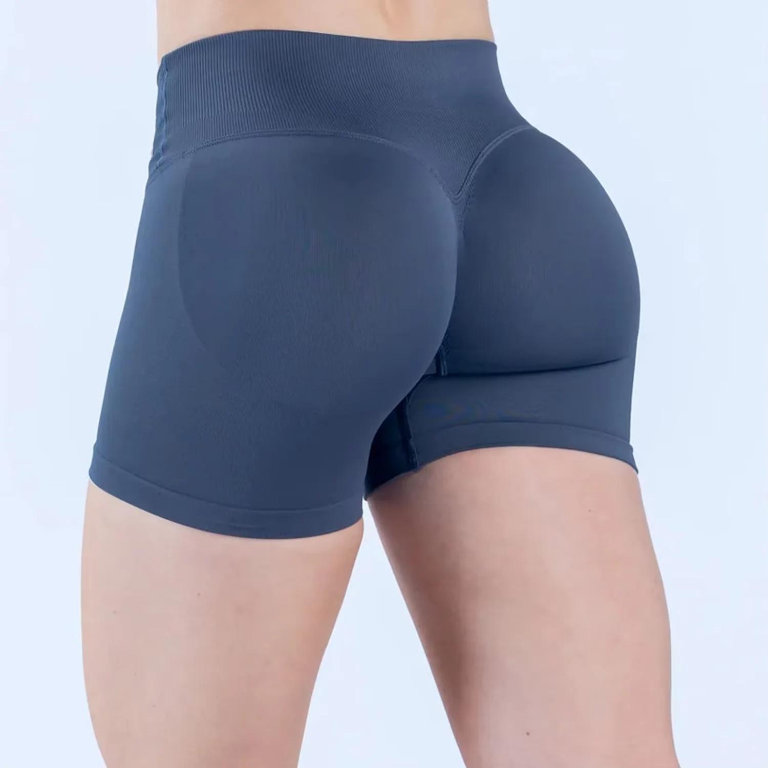 Shorts d'entraînement taille haute d'été sans couture, sexy, à taille croisée, pour la course et le