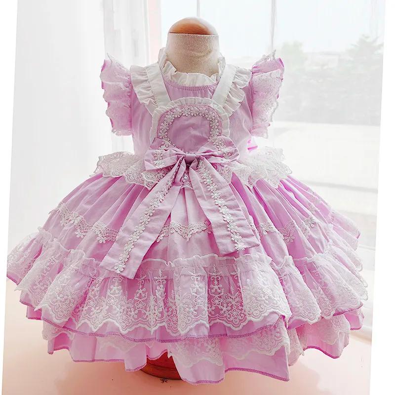 Robe de princesse Lolita pour filles 2026, tenue de tutu pour bébé pour le premier anniversaire, rob