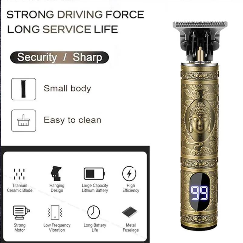 Tondeuse à cheveux professionnelle pour hommes, tondeuse électrique T9, tondeuse à barbe rechargeabl