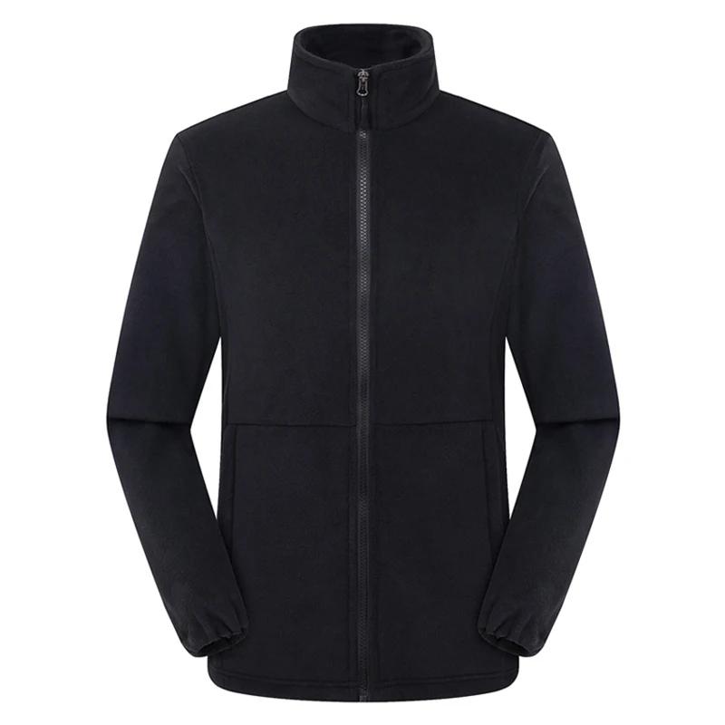 Veste polaire douce avec poches Manteau léger à fermeture éclair complète pour loisirs en plein air