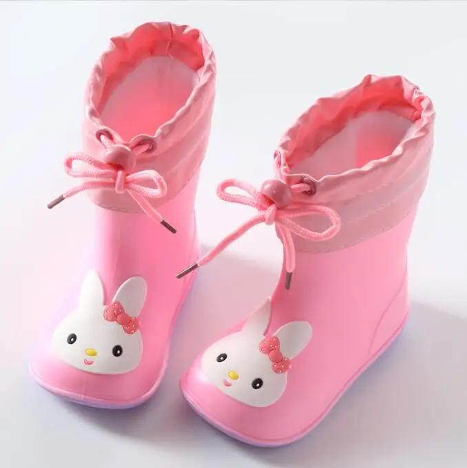Bottes de pluie imperméables pour enfants, couleur unie, confortables, antidérapantes, durables, pou