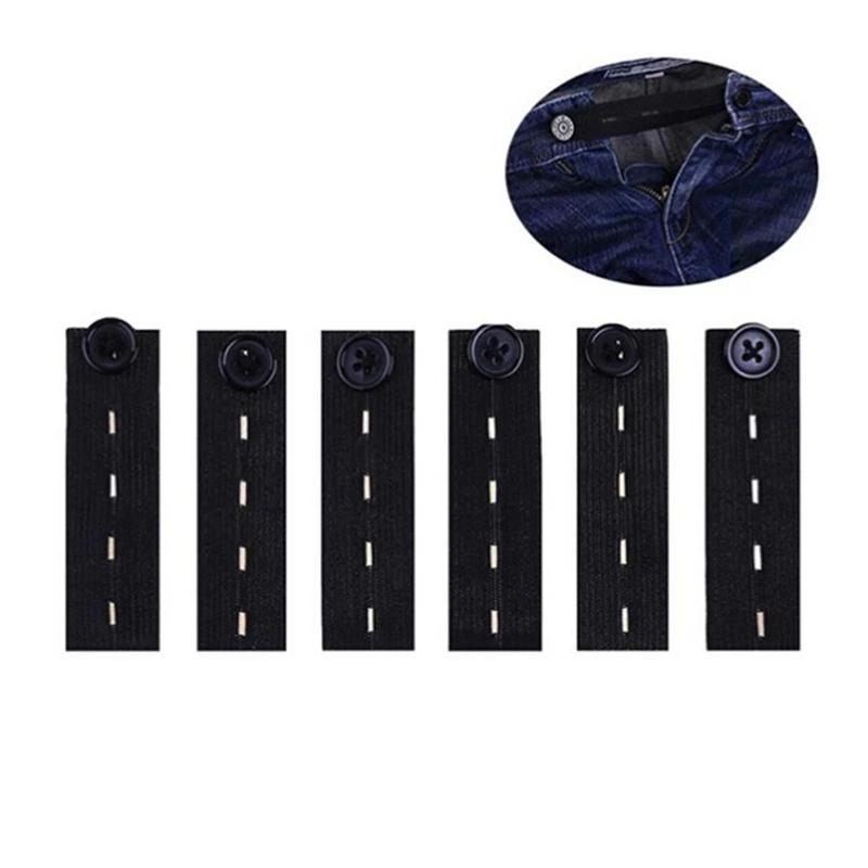 5 pièces jean Extension boucle élastique réglable taille bouton ceinture allongement pour pantalon p