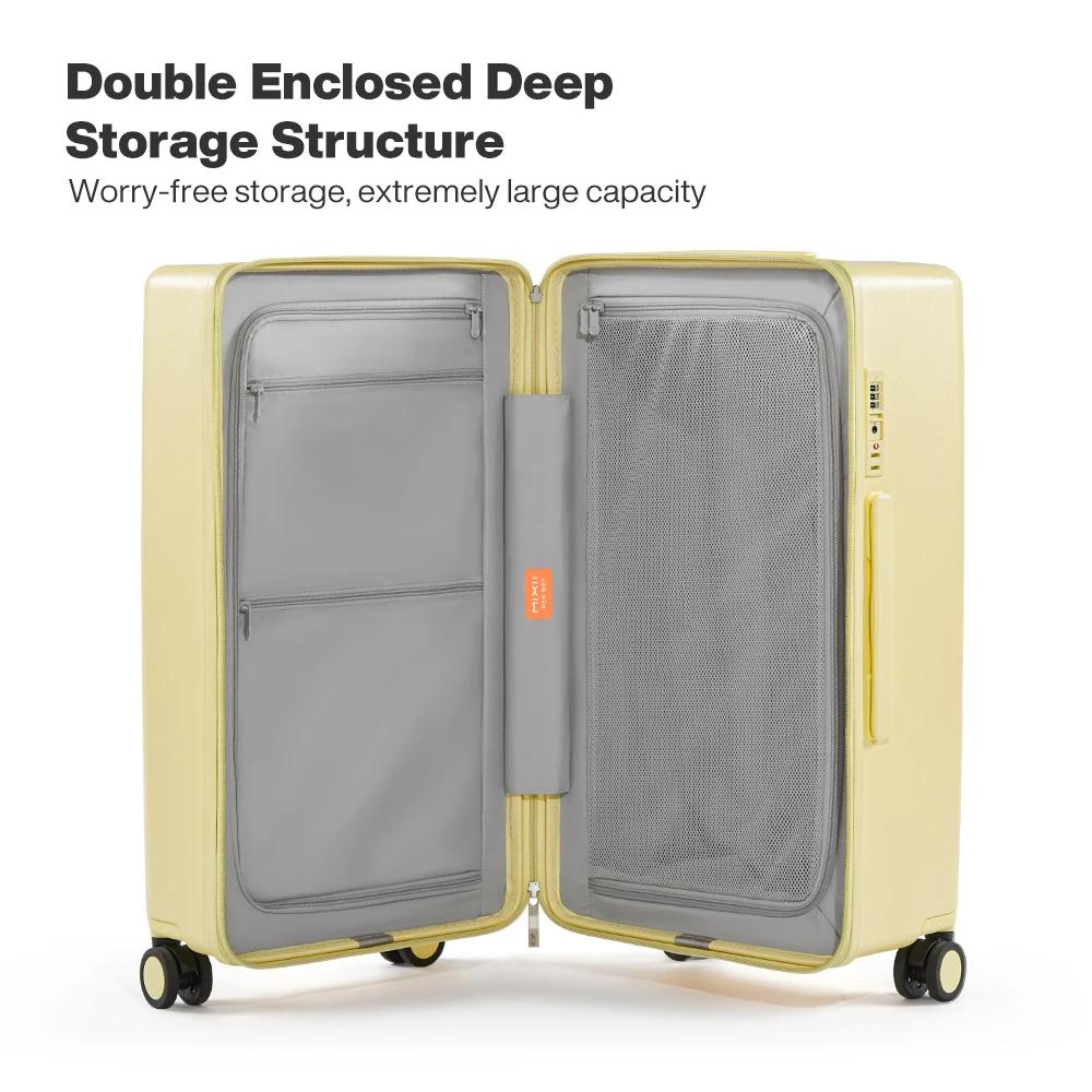Valise de voyage Mixi Trunk Luggage, taille moyenne, rigide en polycarbonate, avec roulettes pivotan