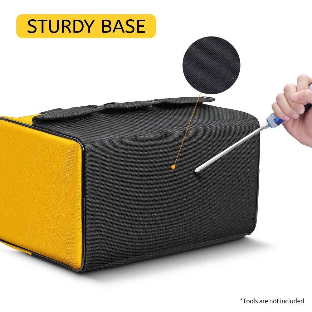 Sac à outils de 17 pouces, grand sac à outils avec 6 poches extérieures, sac à outils pour électrici