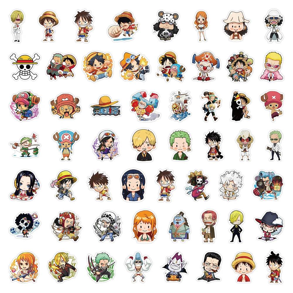 55 pièces une pièce mignon dessin animé autocollants bricolage Skateboard coque de téléphone ordinat