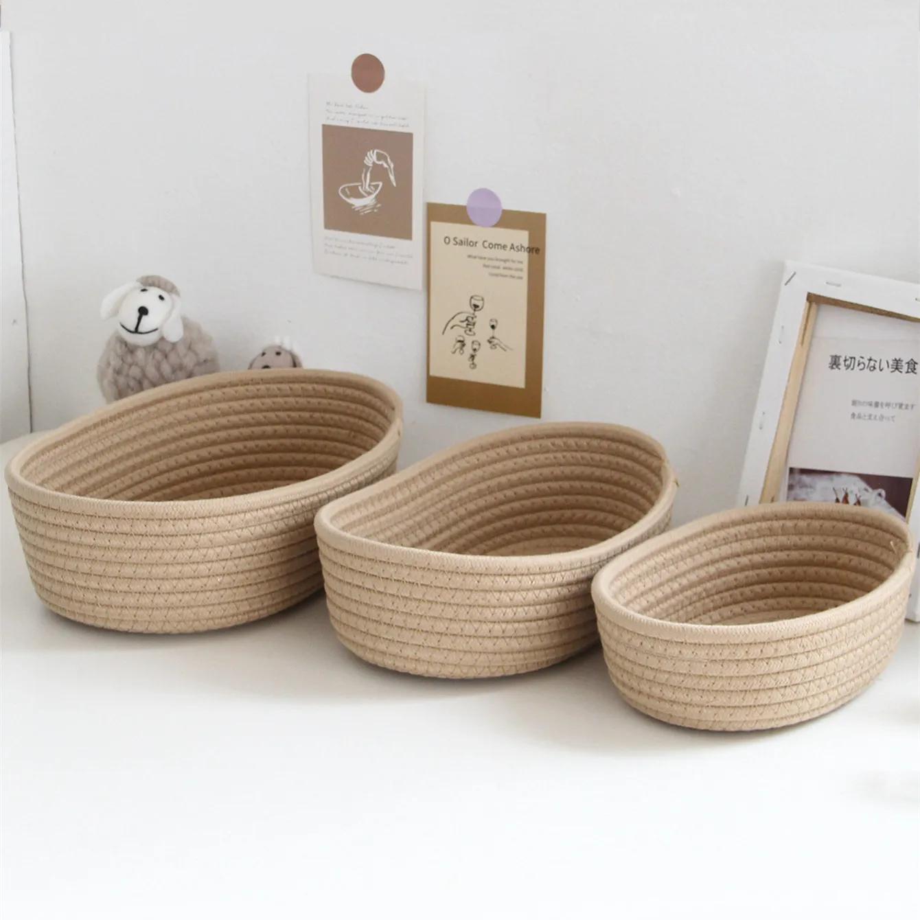 Paniers de rangement tissés multifonctionnels, articles divers de bureau, cosmétiques, jouets pour e