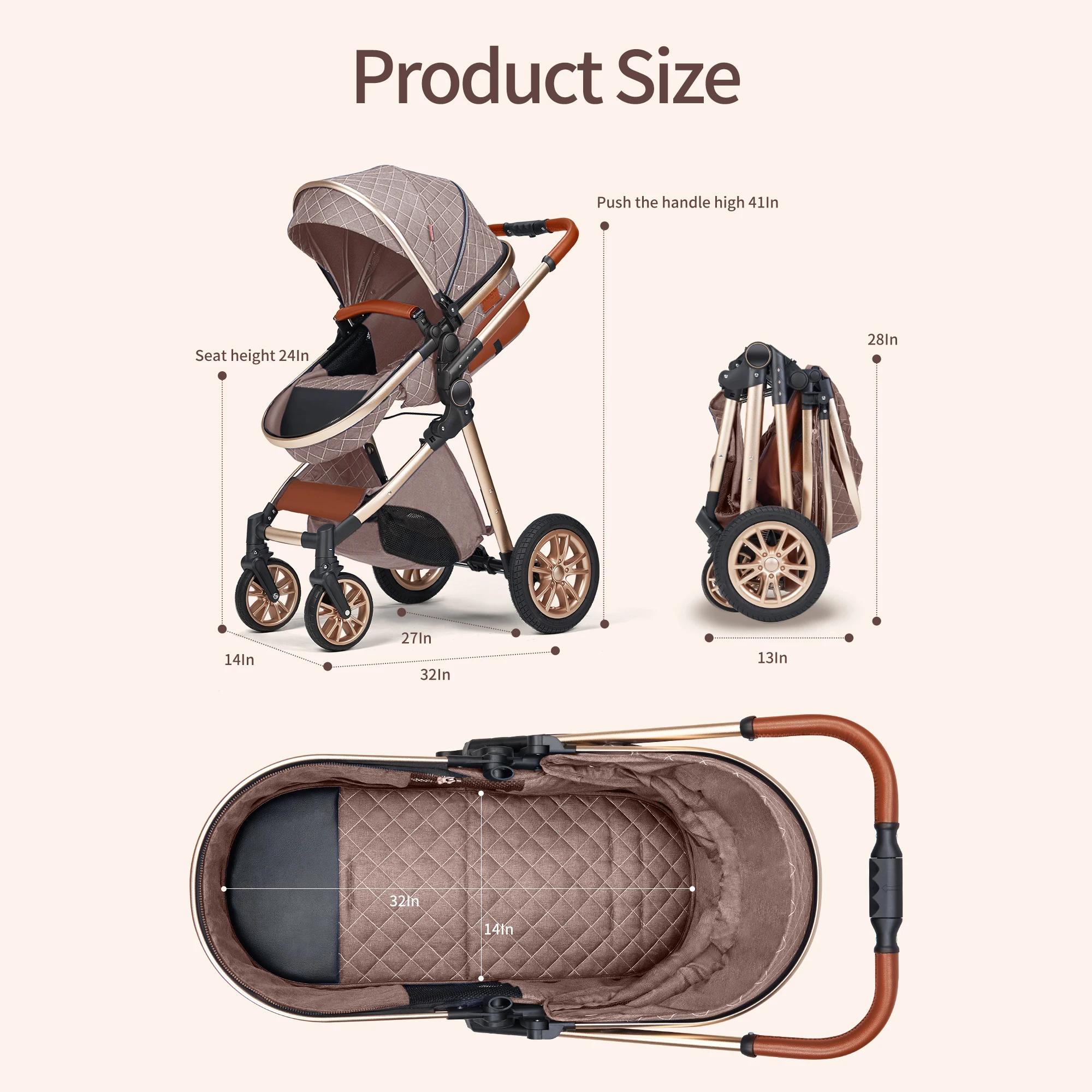 Landau de luxe tout-en-un : Poussette Vista 3 en 1 avec siège réversible pour parents et paysage hau
