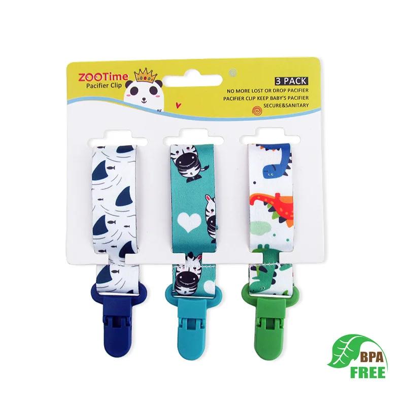 Chaîne bébé sucette factice pince 3 pièces/ensemble personnalisé attache-sucette porte-mamelon pour