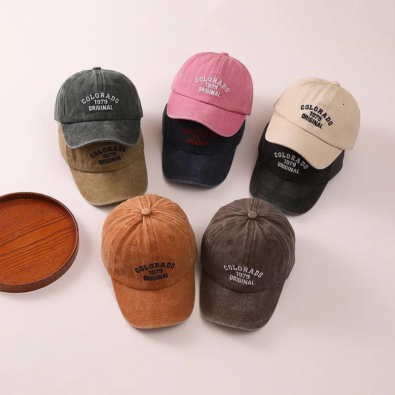 Casquette de baseball avec lettres brodées pour enfants, mode rétro, chapeau en langue de canard pou
