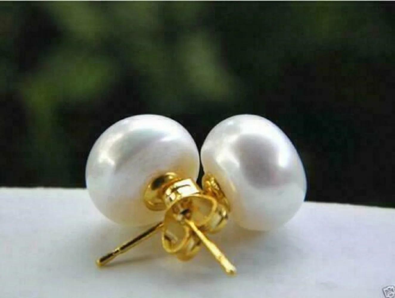 Boucles d'oreilles en or 14 carats, certificat d'article le plus vendu, AAA 7-8mm 8-9mm 9-10mm 10-11