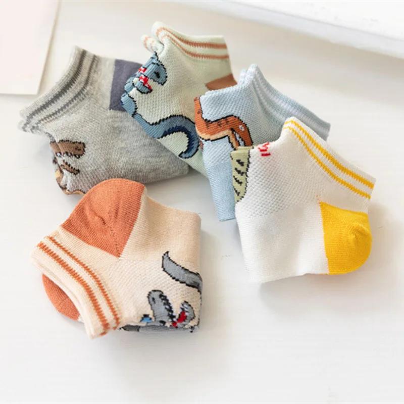 Chaussettes à motif de dinosaure pour garçon, confortables, respirantes, décontractées, douces, pour