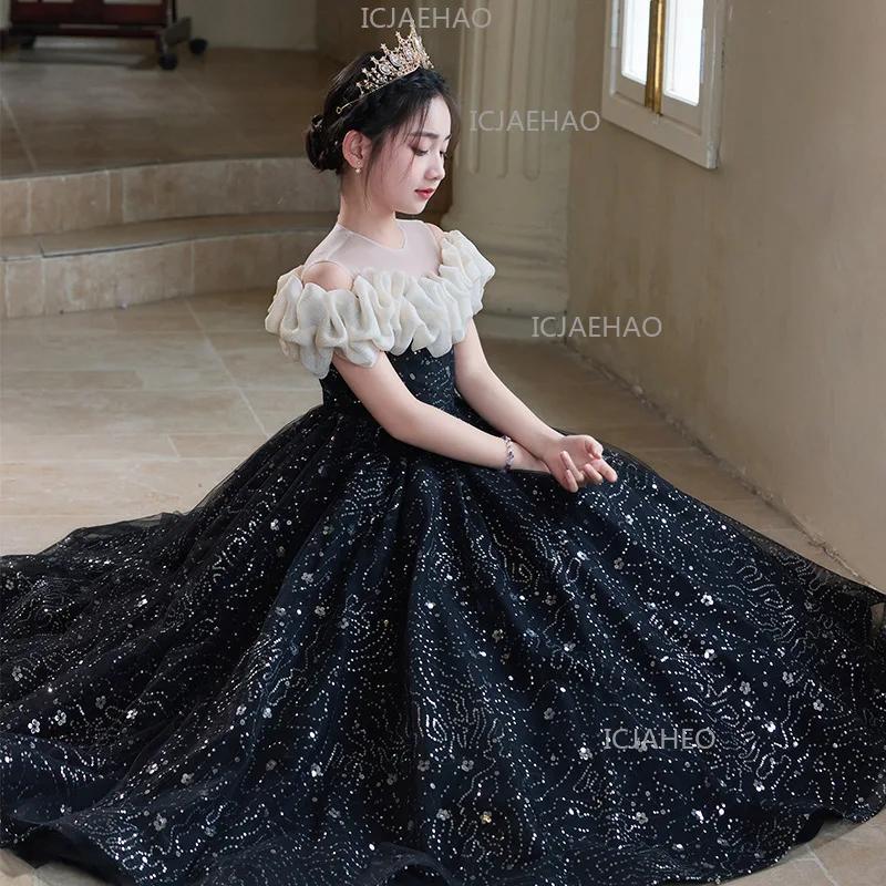 Robe de soirée formelle de princesse pour filles, idéale pour les fêtes d'anniversaire, les concours