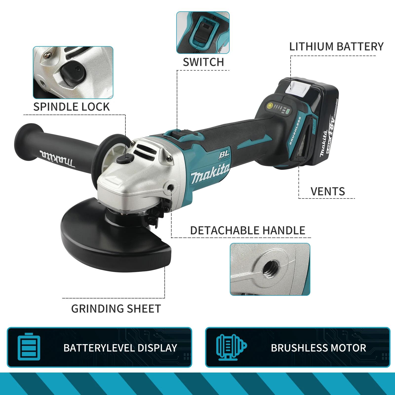 Makita DGA506 18V 125mm meuleuse d'angle de charge Machine de polissage électrique Machine de meulag