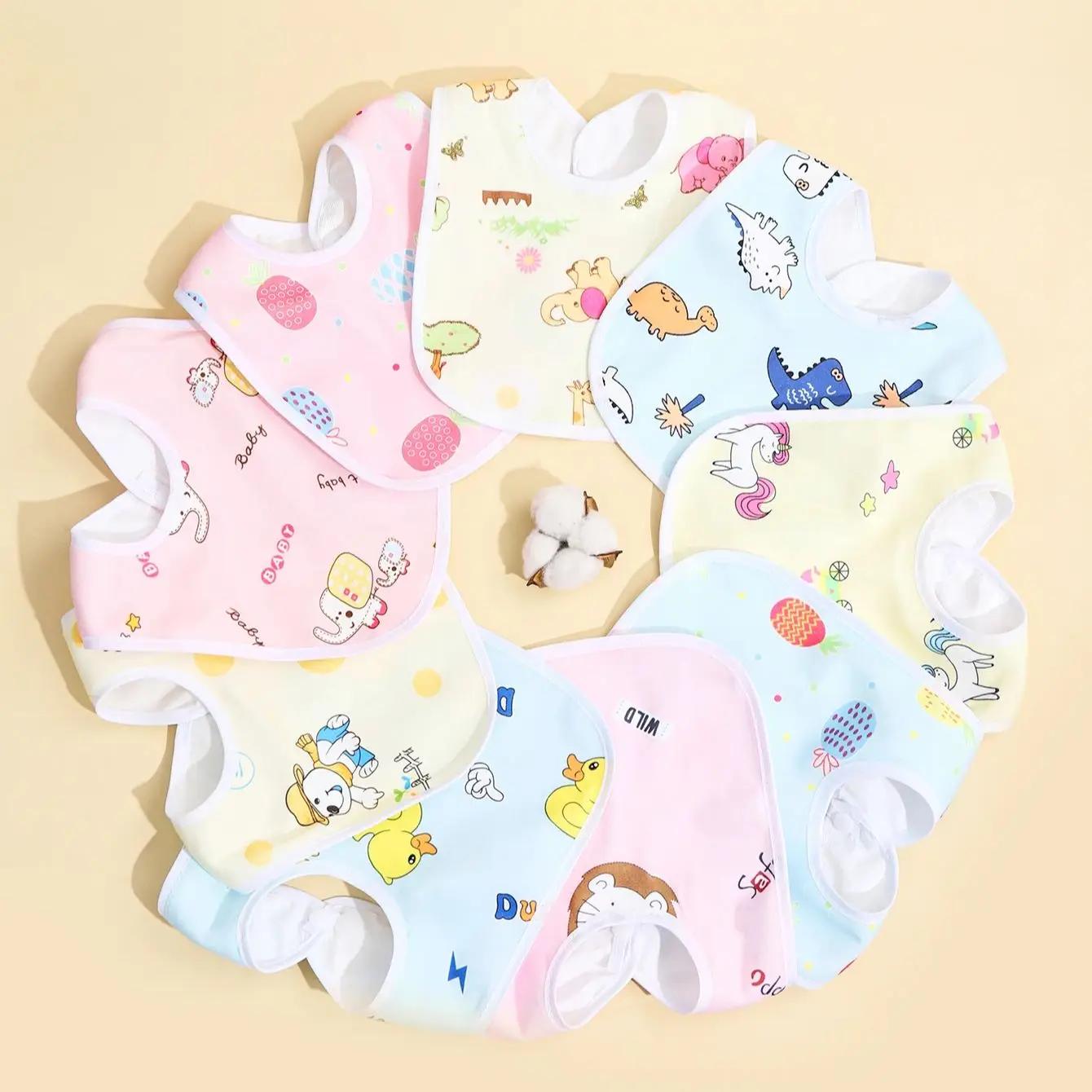 Bavoirs imperméables en coton pour bébé - Lot de 4/6/8/10 pièces - Protection repas garçons filles