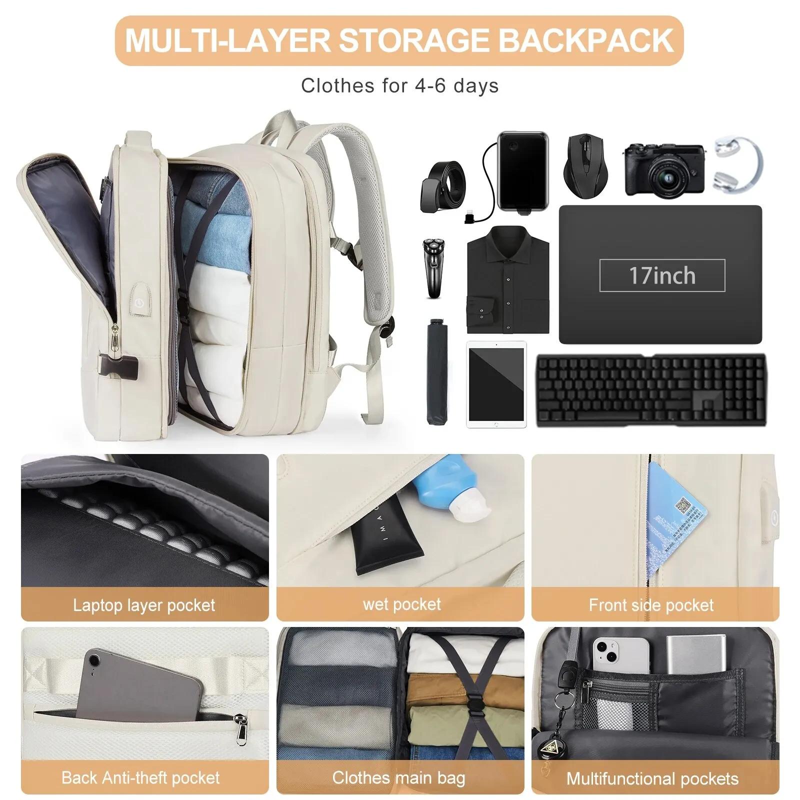 VEKROS-Sac à Dos de Voyage Extensible pour Homme et Femme, Accessoire pour -du-- end, Randonnée, Ord
