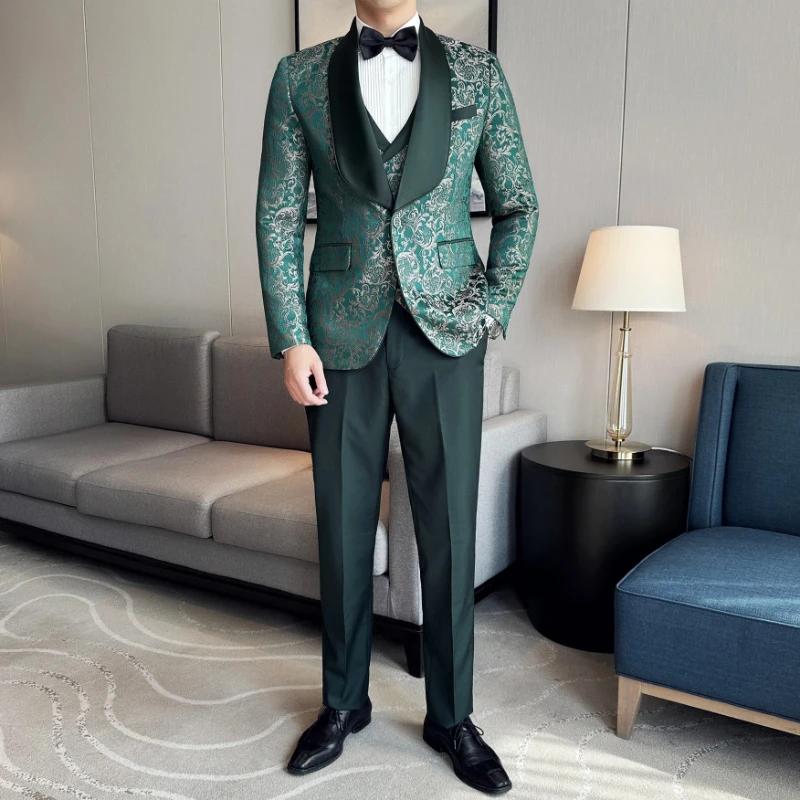 Costume trois pièces pour homme style britannique décontracté chic printemps 2025 – Gilet, pantalon