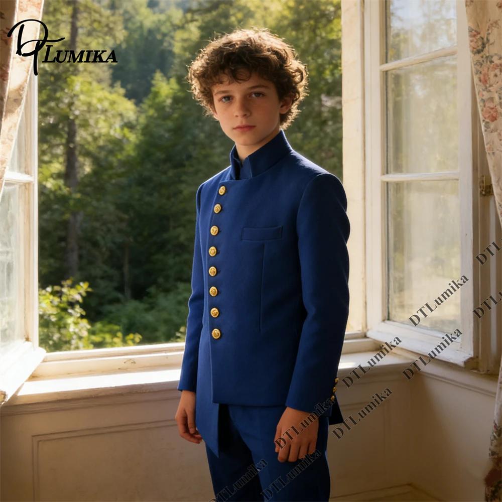 Ensemble de smoking tendance pour enfant, col mandarin, tenue de cérémonie élégante pour mariage, sé