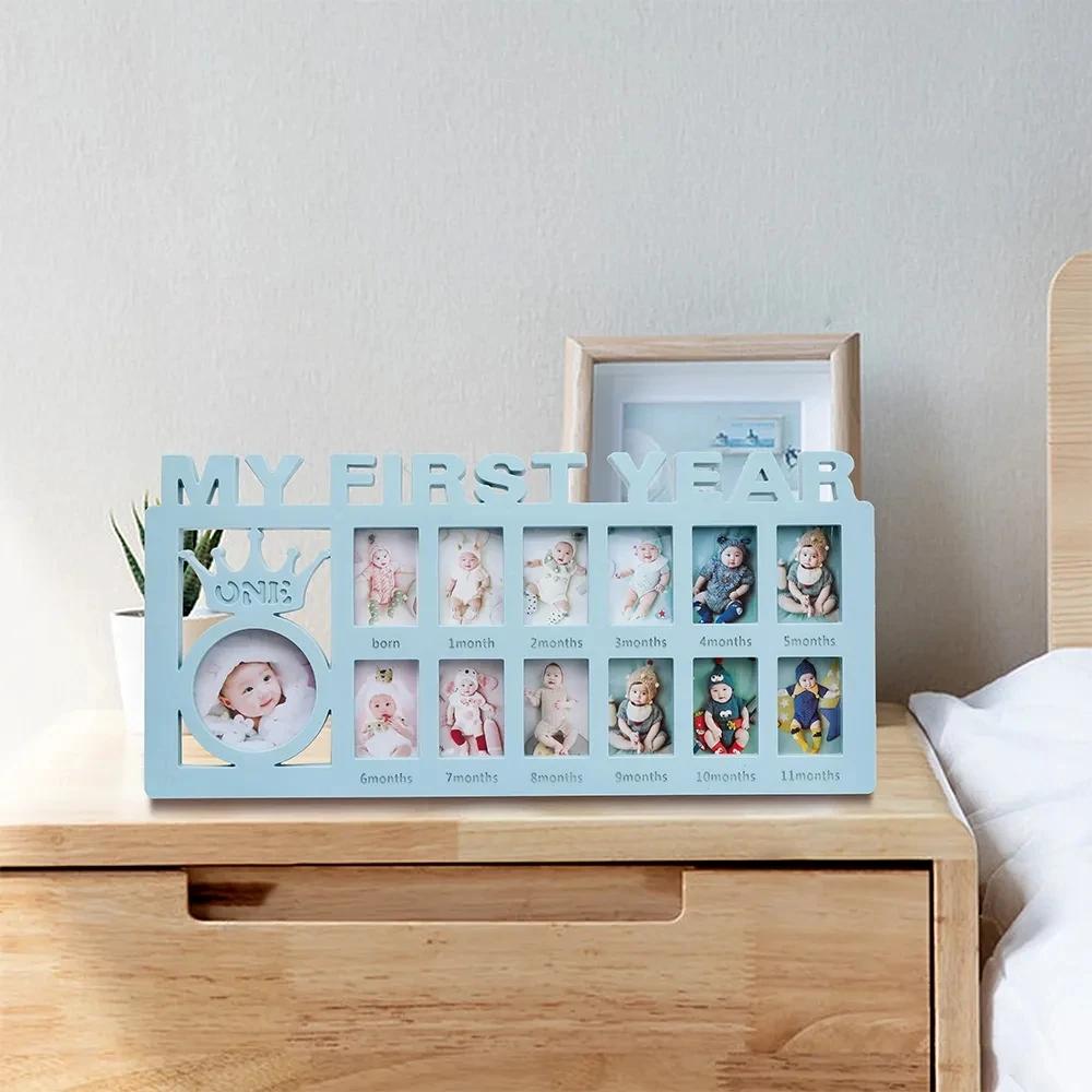 Cadre souvenir pour bébé de 0 à 12 mois, images mon premier année, cadre photo, cadeaux de mémoire p