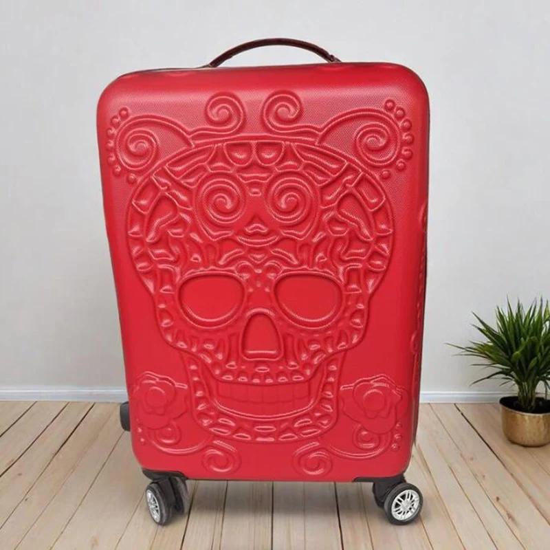 Bagages à roulettes Skull Cabin, Valise à roulettes rigide, Taille à main, Spinner, Noir, 20 po