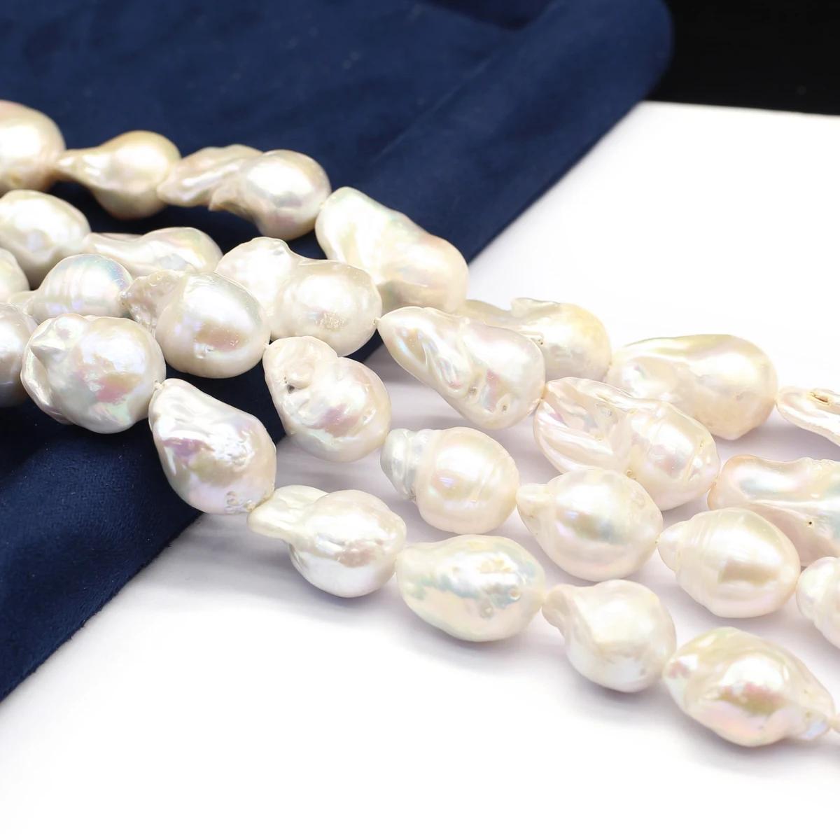 Perle d'Eau Douce Blanche Naturelle, de Forme Irrégulière Baroque, Accessoires pour Fabrication de B