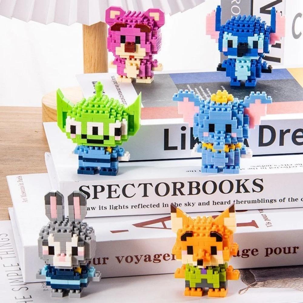 Blocs de construction Disney sans boîte, 6cm de haut, Stitch Kawaii, mini ornements de bureau, jouet