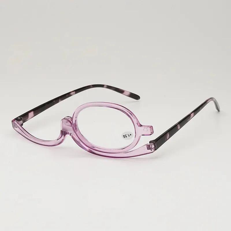 Lunettes de lecture de maquillage grossissantes rotatives pour femmes, lunettes à clapet pliantes, p
