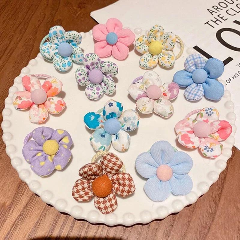 10 pièces/ensemble fleur élastique cheveux cravates belle Boutique grande fleur bandes de caoutchouc
