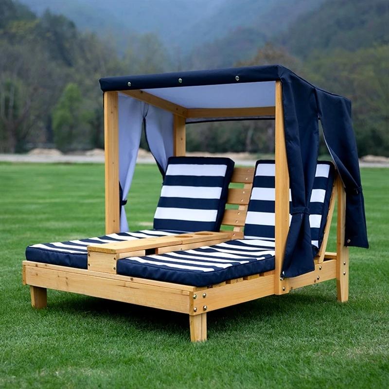 Chaise longue de plage pour enfants-canapé pliable d'extérieur avec dossier, siège Double pour le sa