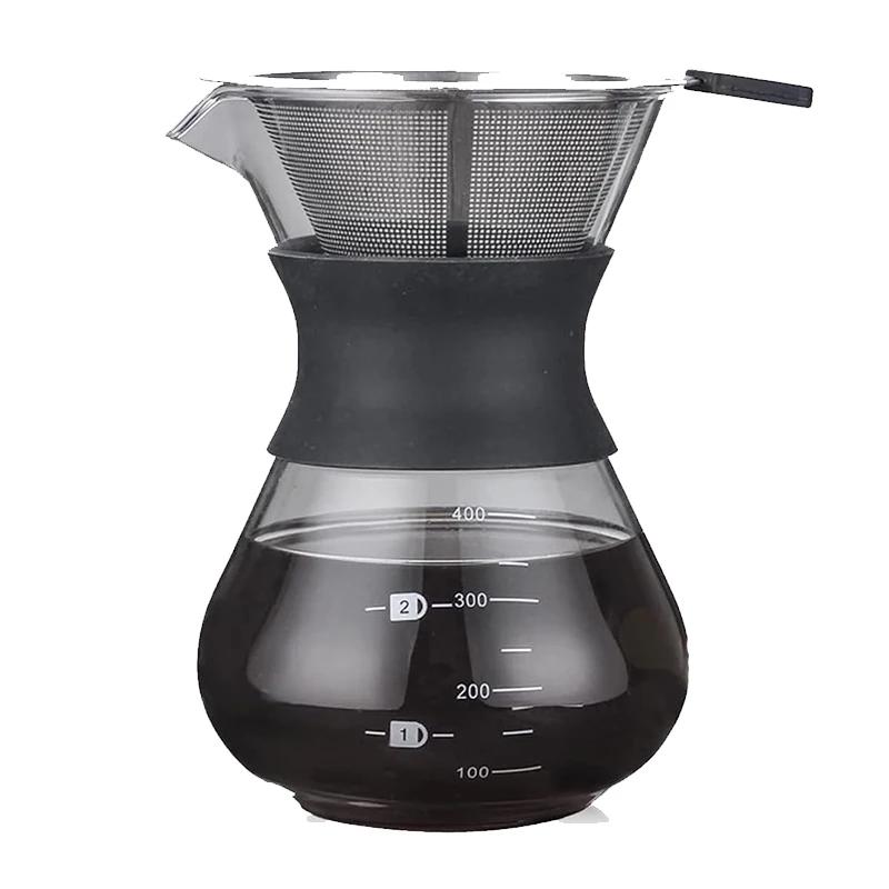 Leeseph Pour Over Coffee Brewer avec filtre à café en acier inoxydable, cafetière goutteur verser av