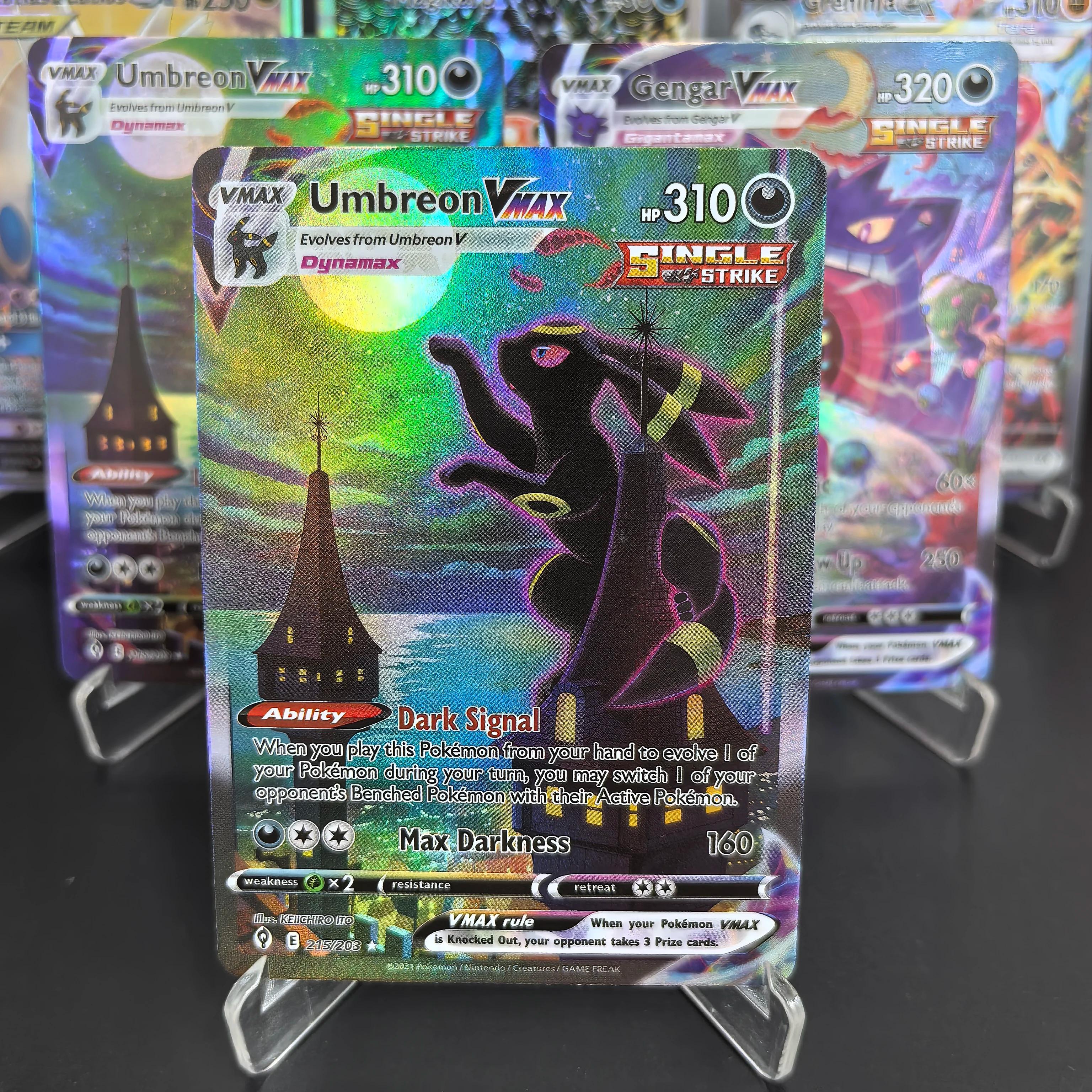 PTCG Pokemon cartes de Collection Pikachu Umbreon Gengar Latias GX EX V MAX RARE auto-fait cartes si