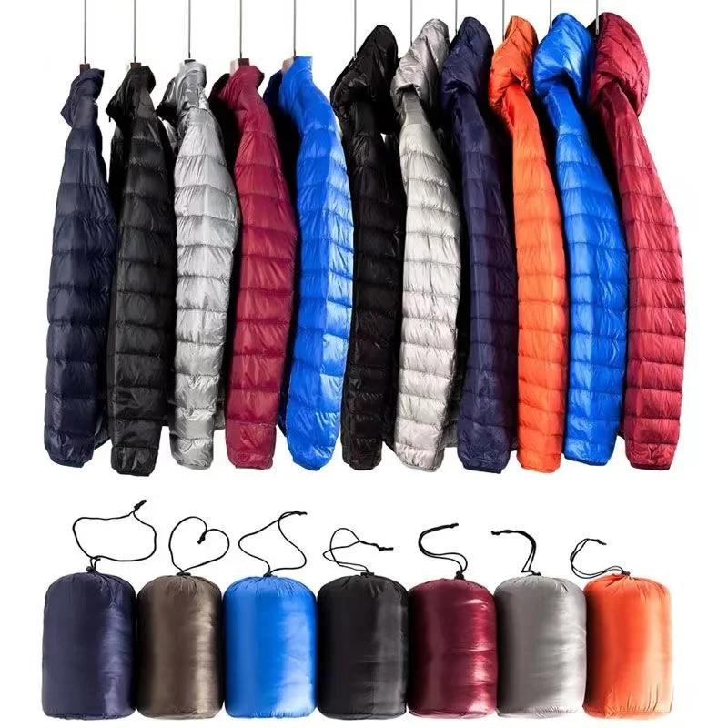 0-10 ℃ Veste d'hiver pour hommes, doudoune de canard Ultra légère, Portable, à capuche, plume, Par