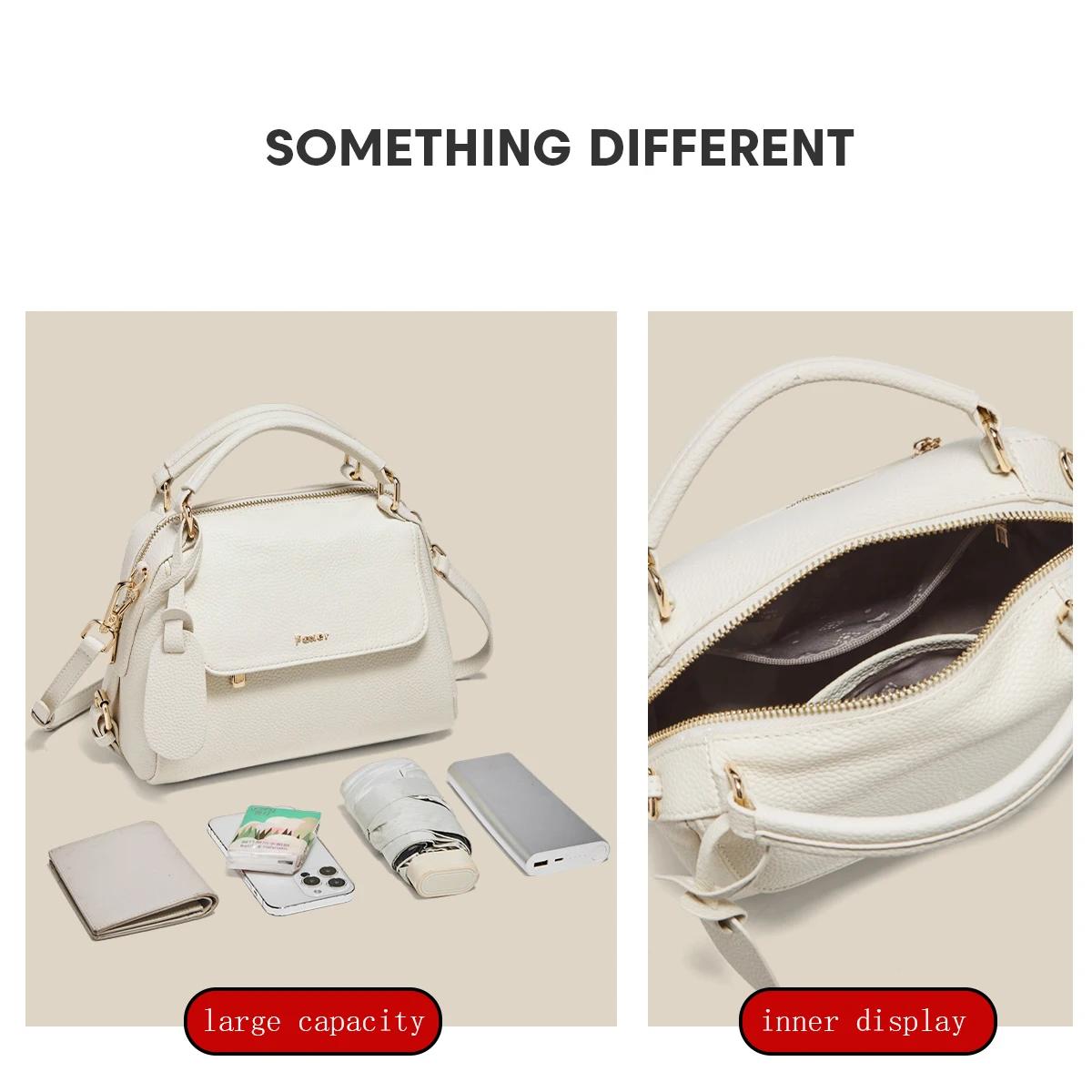 Sac à main femme FOXER 2026 en cuir de vachette, sac à bandoulière de luxe léger pour le quotidien e