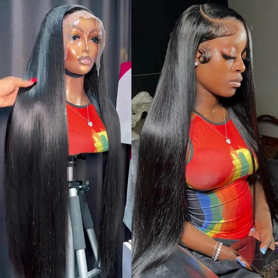 Perruque Lace Closure Wig Naturelle Lisse, HD, 4x4, 13x4, 28 30 Pouces