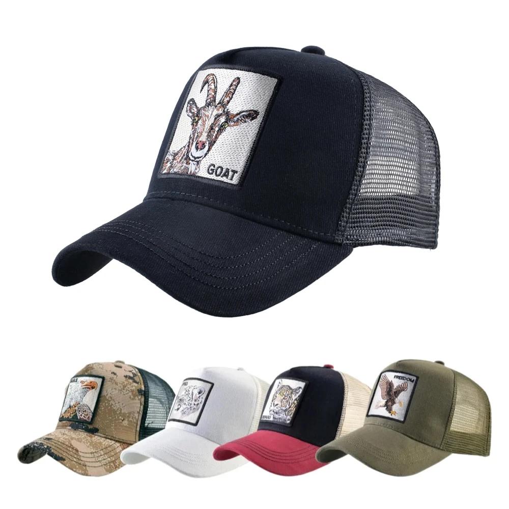 Casquettes de camionneur à la mode avec Patch de chèvre brodé, casquette de Baseball quatre saisons