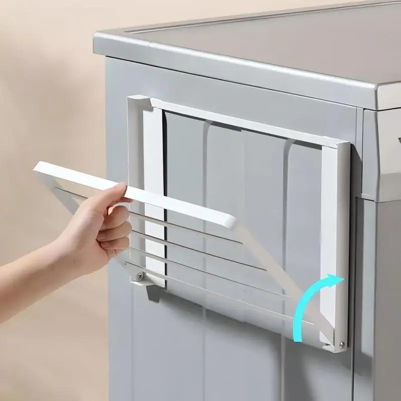 Étagère latérale magnétique en métal pour Machine à laver, gain de place, porte-vêtements pliant, sa