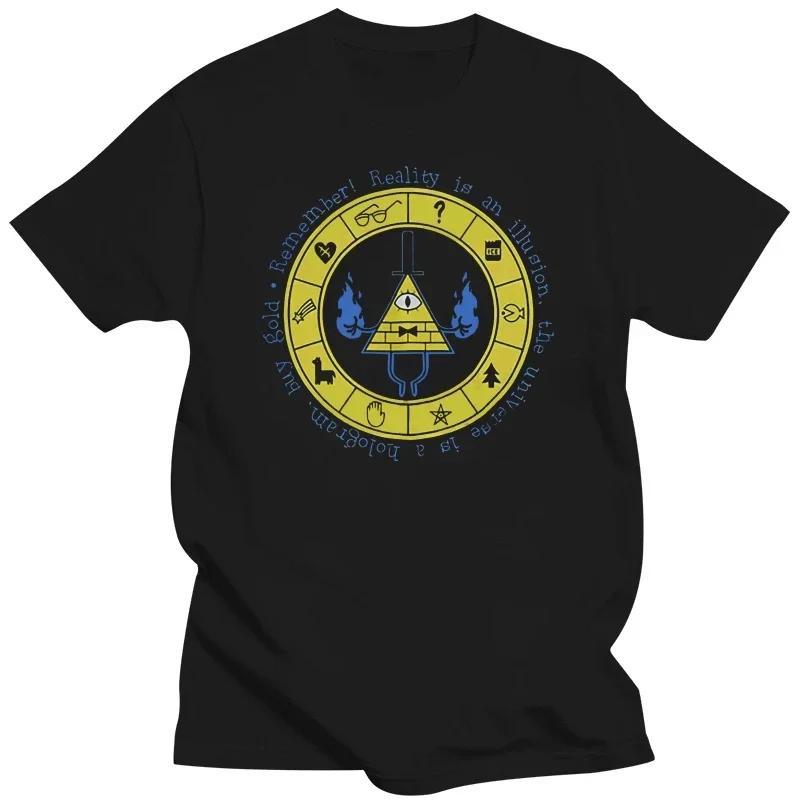 Neu Gravity Fall Bill Cipher Zodiac Wheel Logo T-Shirt S-3XL Cool Tee Shirt